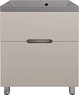 Style Line Тумба с кварцевой раковиной серый шелк Матис 60 крем